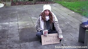 Homeless teen fucks in the park for little cash